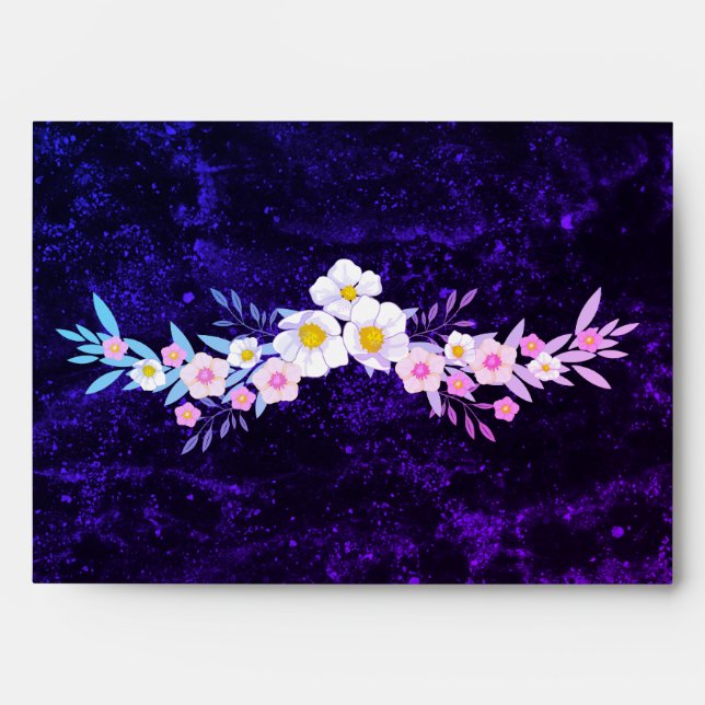 Lovely Purple and Blue Floral Display Envelopes (Front)