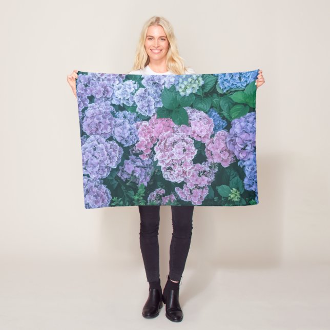 Lovely Purple and Pink Floral | Fleece Blanket (In Situ)