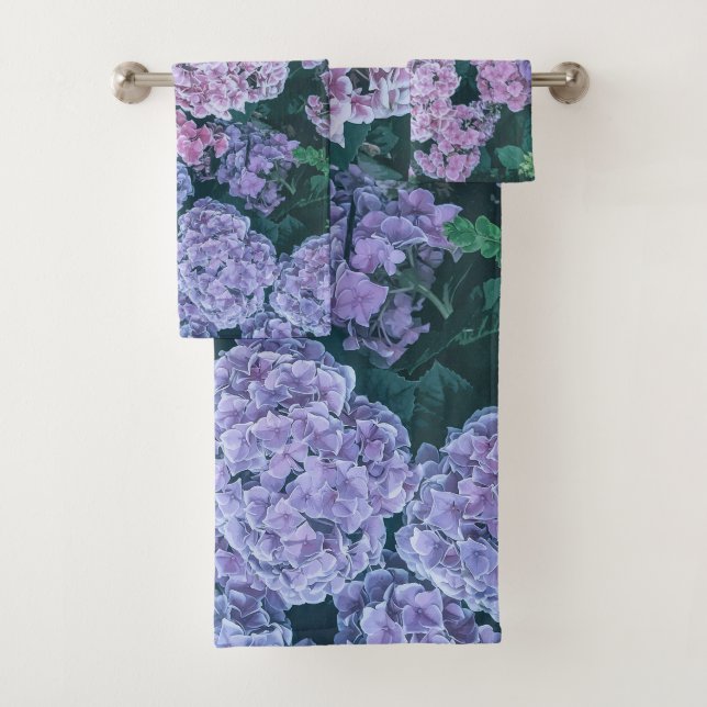 Lovely Purple and Pink Floral | Towel Set (Insitu)