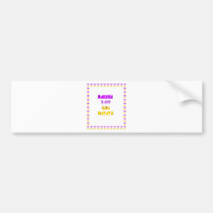 Lovely Purple and Yellow Hakuna Matata Baby Kids G Bumper Sticker
