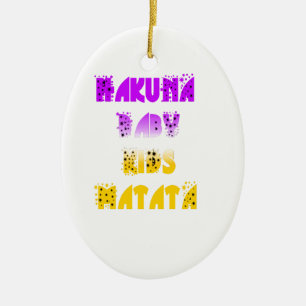 Lovely Purple and Yellow Hakuna Matata Baby Kids G Ceramic Tree Decoration