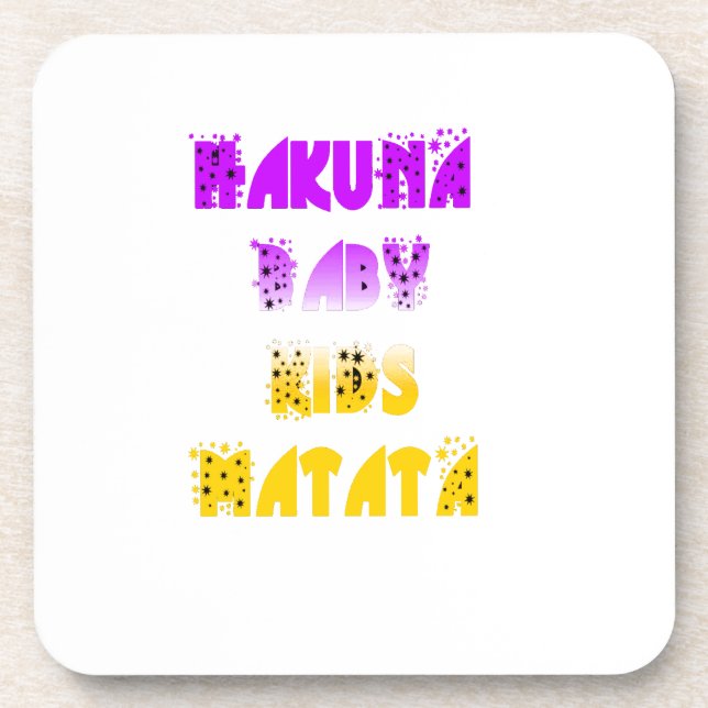 Lovely Purple and Yellow Hakuna Matata Baby Kids G Coaster (Front)