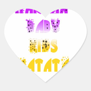 Lovely Purple and Yellow Hakuna Matata Baby Kids G Heart Sticker