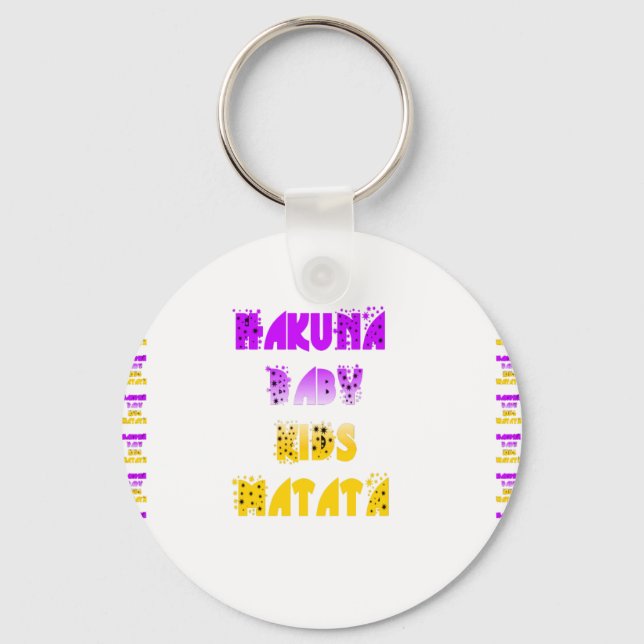 Lovely Purple and Yellow Hakuna Matata Baby Kids G Key Ring (Front)