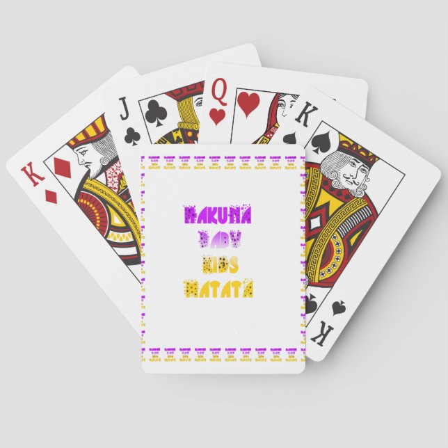 Lovely Purple and Yellow Hakuna Matata Baby Kids G Playing Cards (Back)