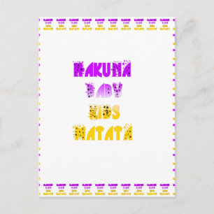 Lovely Purple and Yellow Hakuna Matata Baby Kids G Postcard