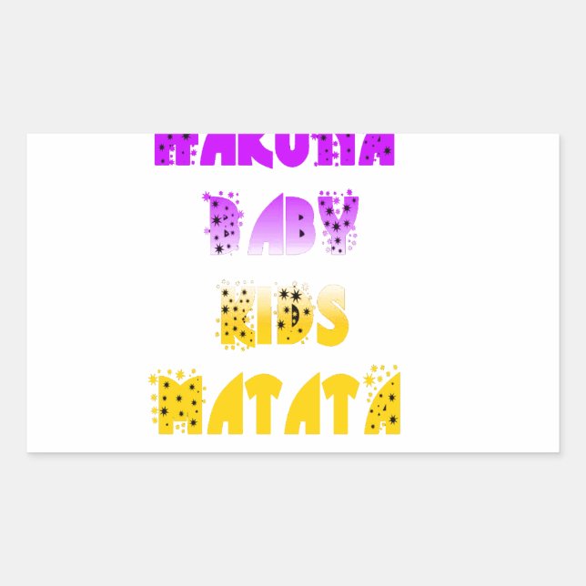 Lovely Purple and Yellow Hakuna Matata Baby Kids G Rectangular Sticker (Front)