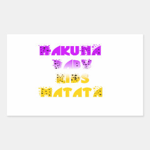 Lovely Purple and Yellow Hakuna Matata Baby Kids G Rectangular Sticker