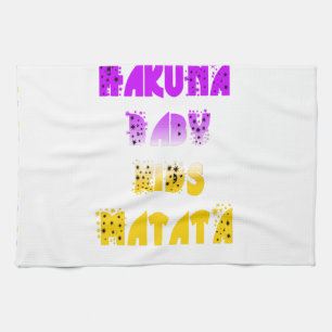 Lovely Purple and Yellow Hakuna Matata Baby Kids G Tea Towel