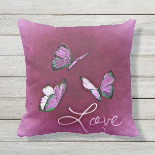 lovely Purple Butterflies Valentine's Day Pillow