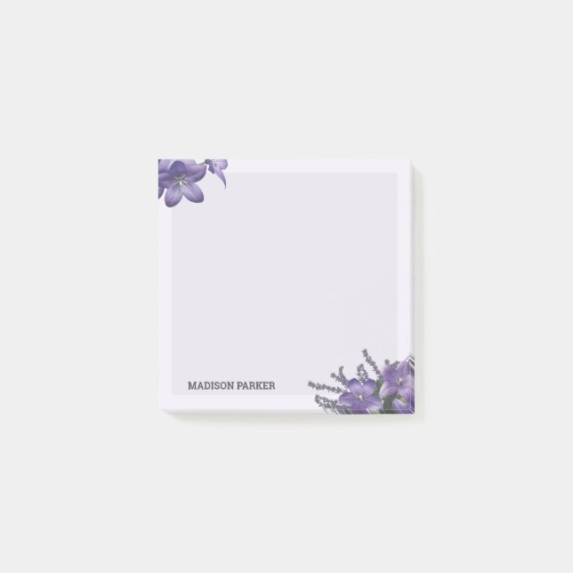 Lovely Purple Campanula Post-it Notes (Front)