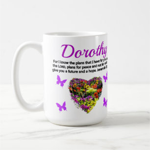LOVELY PURPLE FLORAL PERSONALIZED JEREMIAH 29:11 COFFEE MUG