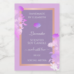 Lovely Purple Floral Product Packaging Labels &