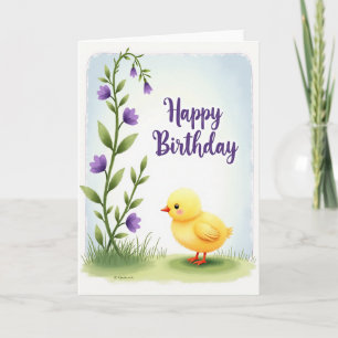 Lovely Purple Flowers Birthday Card