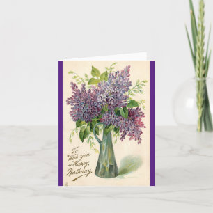 Lovely Purple Flowers Birthday Greeting Card
