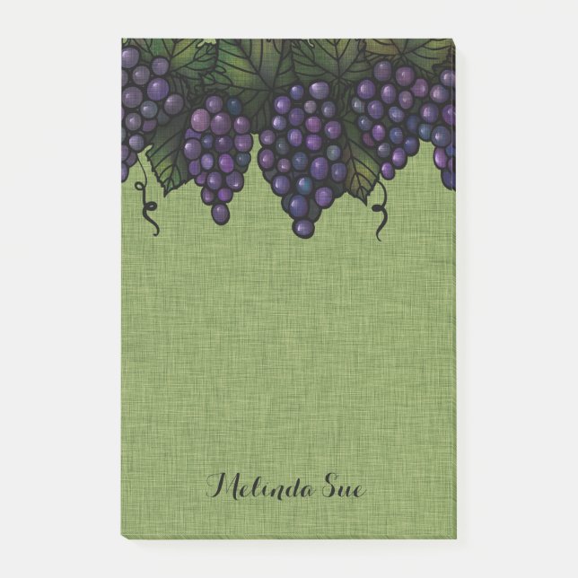 Lovely Purple Grapes | Personalised Post-it Notes (Front)