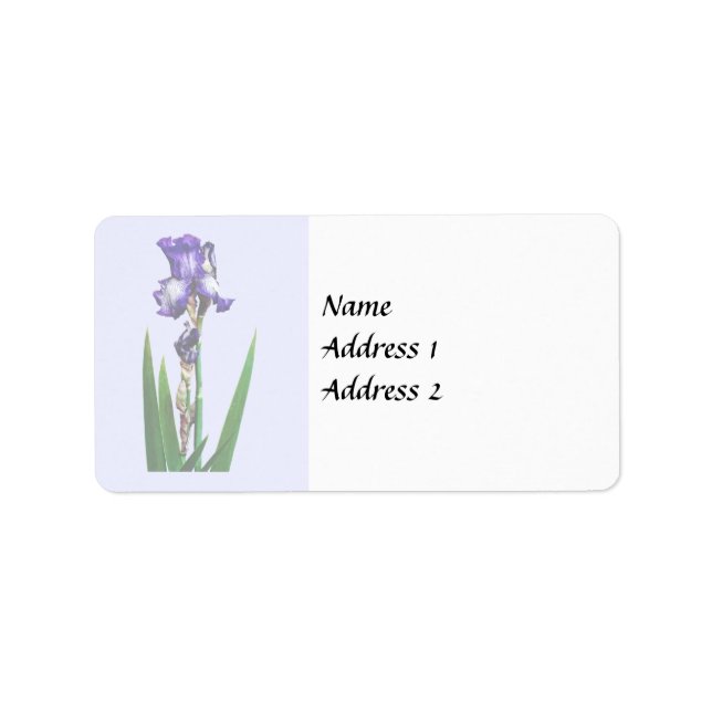 Lovely Purple Iris Label (Front)