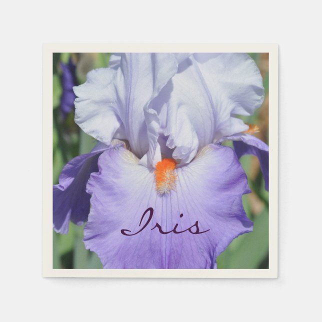 Lovely purple Iris Napkin (Front)