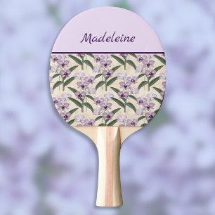 Lovely Purple Lilacs on Vintage Ecru Ping Pong Paddle