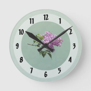 Lovely Purple Lilacs Round Clock