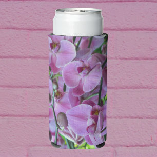 Lovely Purple Orchids and Vines Monogrammed Can Cooler