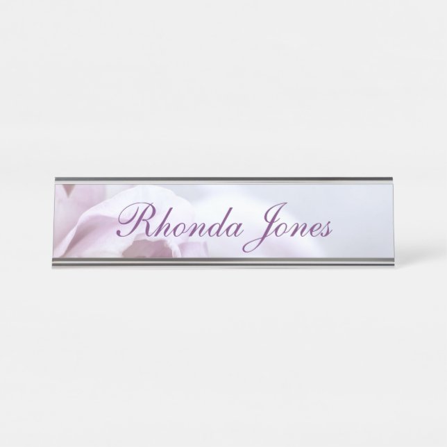 Lovely Purple personalise Desk Name Plate (Front)