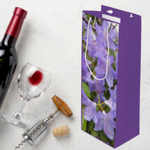 Lovely Purple Rhododendrons Floral Wine Gift Bag