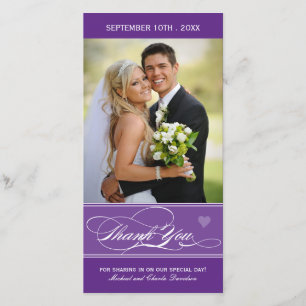 Lovely Purple Thank You Photo Card (4x8)