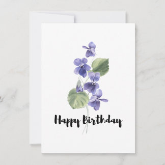 Lovely purple violet Bouquet Birthday Card