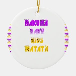 Lovely Purple & Yellow Hakuna Matata Baby Kids Gra Ceramic Tree Decoration