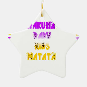 Lovely Purple & Yellow Hakuna Matata Baby Kids Gra Ceramic Tree Decoration