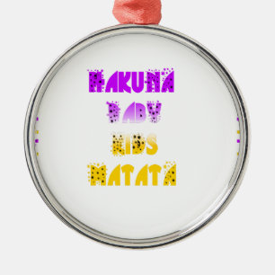Lovely Purple & Yellow Hakuna Matata Baby Kids Gra Metal Tree Decoration