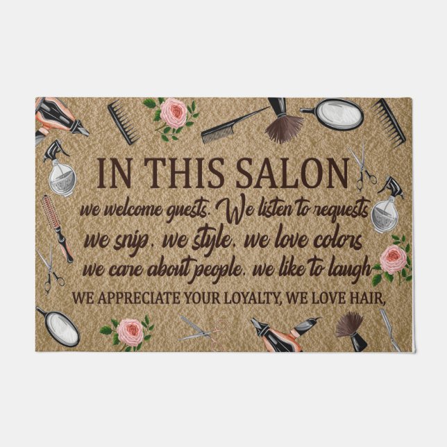 Lovely Quotes Mat, In This Salon Store Doormat (Front)