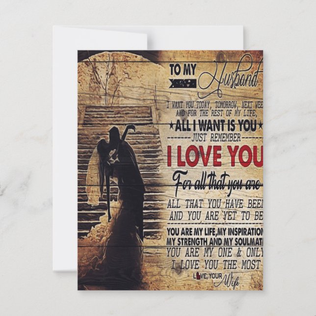 Lovely Quotes To My Husband | Husband Present Invitation (Front)