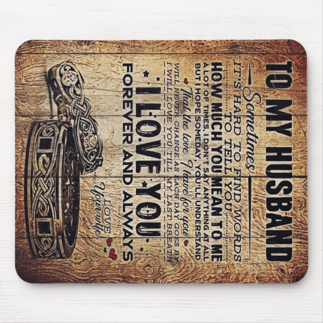 Lovely Quotes To My Husband | Present For Man Mouse Mat (Front)