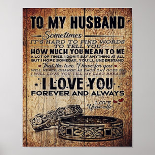 Lovely Quotes To My Husband   Present For Man Poster
