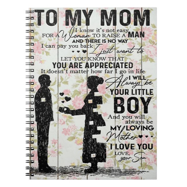 Lovely Quotes To My Mum, Mum Present Notebook (Front)