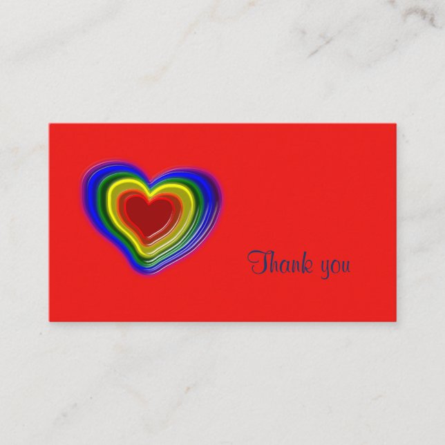 lovely rainbow heart business card (Front)