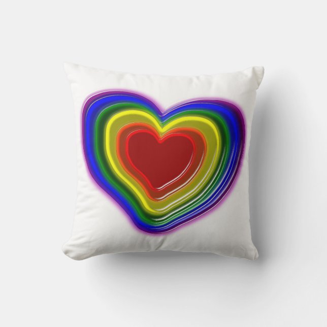 lovely rainbow heart cushion (Front)