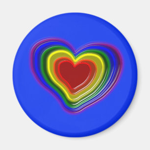 lovely rainbow heart magnet