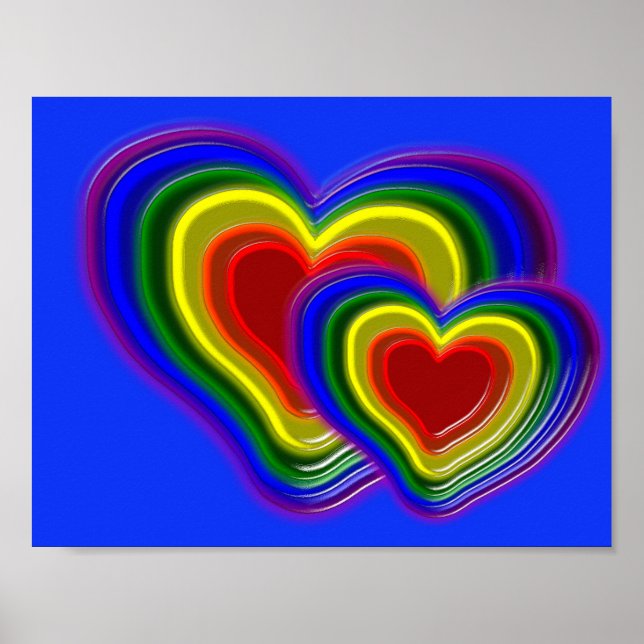 lovely rainbow heart poster (Front)