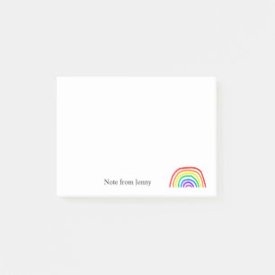 Lovely Rainbow Illustration Custom Name Post-it Notes