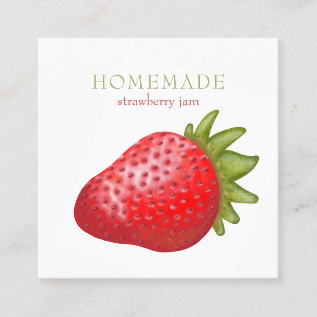 Lovely Realistic Strawberry Graphic Business Card (Front)