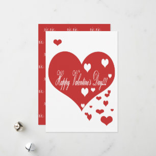 Lovely Red and White Hearts XOXO Holiday Card