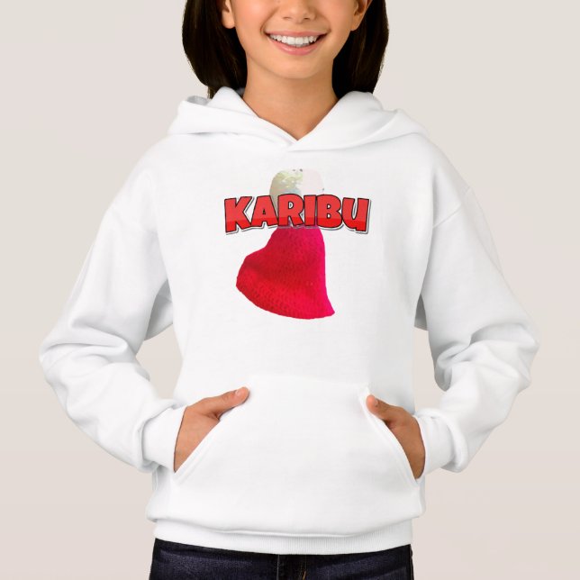 Lovely Red and White Karibu Text (Front)