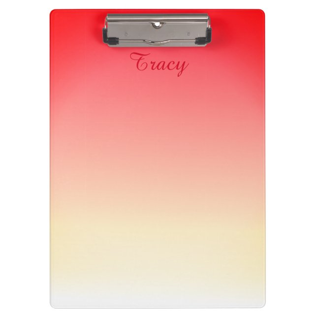 Lovely Red and white Personalise Clipboard (Front)