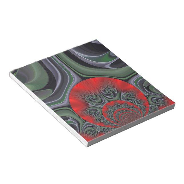 Lovely Red Aurora Art Print Customise Product Notepad (Angled)