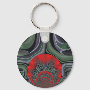 Lovely Red Aurora Art Print Key Ring