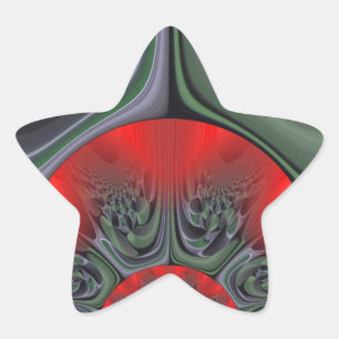 Lovely Red Aurora Art Print Star Sticker