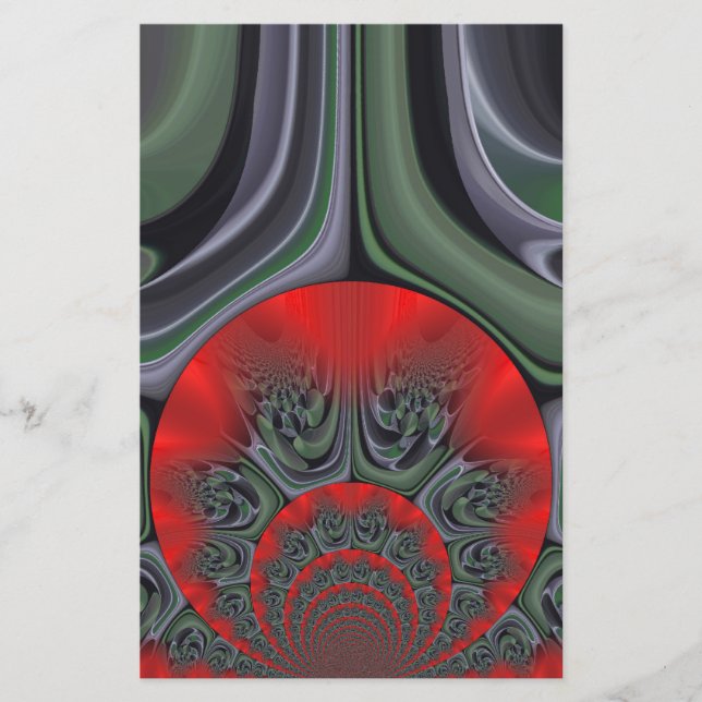 Lovely Red Aurora Art Print Stationery (Front)
